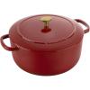 imageBallarini Bellamonte Cast Iron Dutch Oven with Lid 425qt Serves 44 Crema WhitePomodoro Red
