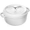 imageSTAUB Cast Iron Dutch Oven 4qt Round Cocotte Made in France Serves 34 CherryWhite