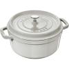 imageSTAUB Cast Iron Dutch Oven 4qt Round Cocotte Made in France Serves 34 CherryWhite Truffle