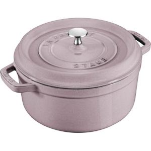 imageSTAUB Cast Iron Dutch Oven 4qt Round Cocotte Made in France Serves 34 CherryLilac