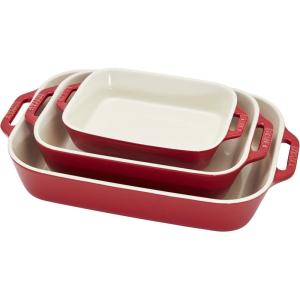 imageStaub Ceramic Baking Dish Set 3pc Dark BlueCherry