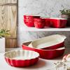 imageHENCKELS Ceramics 8pc Mixed Bakeware WhiteCherry Red