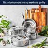 imageHENCKELS Clad Impulse 10pc 3Ply Stainless Steel Pots and Pans Set Cookware Set Fry Pan Saucepan with Lid Saute Pan with Lid Dutch Oven with Lid StayCool Handles Induction Stove CompatibleStainless Steel