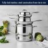 imageHENCKELS Clad Impulse 10pc 3Ply Stainless Steel Pots and Pans Set Cookware Set Fry Pan Saucepan with Lid Saute Pan with Lid Dutch Oven with Lid StayCool Handles Induction Stove CompatibleStainless Steel