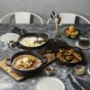 imageSTAUB Cast Iron Set 4pc Stackable SpaceSaving Cookware Set Dutch Oven Skillet Grill Pan with Universal Lid Made in France Matte BlackBlack