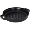 imageSTAUB Cast Iron Set 4pc Stackable SpaceSaving Cookware Set Dutch Oven Skillet Grill Pan with Universal Lid Made in France Matte BlackBlack