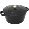 imageSTAUB Cast Iron Set 4pc Stackable SpaceSaving Cookware Set Dutch Oven Skillet Grill Pan with Universal Lid Made in France Matte BlackBlack