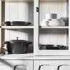 imageSTAUB Cast Iron Set 4pc Stackable SpaceSaving Cookware Set Dutch Oven Skillet Grill Pan with Universal Lid Made in France Matte BlackBlack