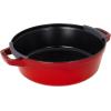 imageSTAUB Cast Iron Set 4pc Stackable SpaceSaving Cookware Set Dutch Oven Skillet Grill Pan with Universal Lid Made in France Matte BlackCherry