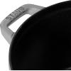 imageSTAUB Cast Iron Set 4pc Stackable SpaceSaving Cookware Set Dutch Oven Skillet Grill Pan with Universal Lid Made in France Matte BlackGraphite Gray