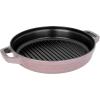 imageSTAUB Cast Iron Set 4pc Stackable SpaceSaving Cookware Set Dutch Oven Skillet Grill Pan with Universal Lid Made in France Matte BlackLilac