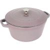imageSTAUB Cast Iron Set 4pc Stackable SpaceSaving Cookware Set Dutch Oven Skillet Grill Pan with Universal Lid Made in France Matte BlackLilac