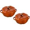 imageSTAUB Ceramic 075qt Petite Pumpkin Oven ampamp Stove Safe up to 572F Pumpkin Dish Baking Candy Burnt OrangeBurnt Orange