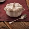 imageSTAUB Ceramic 075qt Petite Pumpkin Oven ampamp Stove Safe up to 572F Pumpkin Dish Baking Candy Burnt OrangeRustic Ivory