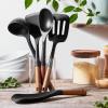 imageStaub Silicone with Wood Handle Cooking Utensil Set Matte Black 3pcBlack
