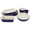 imageHENCKELS Ceramics 8pc Mixed Bakeware WhiteDark Blue