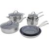 imageHENCKELS Clad Impulse 10pc 3Ply Stainless Steel Pots and Pans Set Cookware Set Fry Pan Saucepan with Lid Saute Pan with Lid Dutch Oven with Lid StayCool Handles Induction Stove CompatibleCeramic