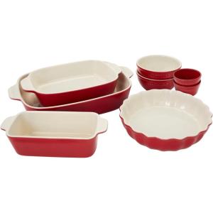 imageHENCKELS Ceramics 8pc Mixed Bakeware WhiteCherry Red