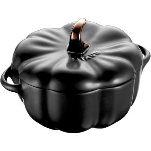 imageSTAUB Ceramic 075qt Petite Pumpkin Oven ampamp Stove Safe up to 572F Pumpkin Dish Baking Candy Burnt OrangeMatte Black