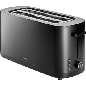 imageZWILLING Enfinigy 2 Long Slot Toaster 4 Slices with Extra Wide 15quot Slots for Bagels 7 Toast Settings Even Toasting Reheat Cancel Defrost Black