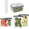 imageZWILLING Fresh ampamp Save Vacuum Sealer Machine 6pc Starter Set Airtight Food Storage Container Reusable Sous Vide Bags Meal Prep BPA Free