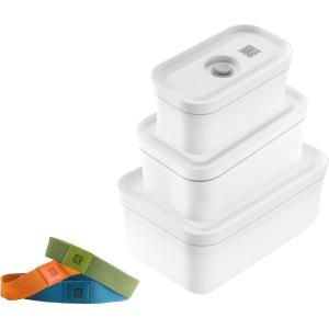 imageZWILLING Fresh ampamp Save Plastic Lunch Box Airtight Food Storage Container Meal Prep Container BPAFree Grey Semitransparent  MediumWhite  3 pack
