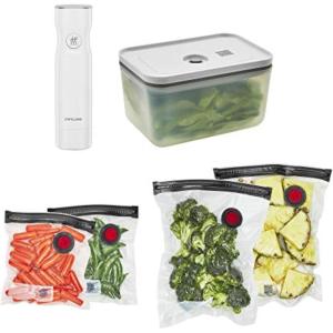 imageZWILLING Fresh ampamp Save Vacuum Sealer Machine 6pc Starter Set Airtight Food Storage Container Reusable Sous Vide Bags Meal Prep BPA Free