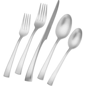 imageZWILLING JA Henckels Bellasera Matte Finish 45pc Satin Flatware Set 1810 Stainless Steel Satin Finish Not PolishedSilver