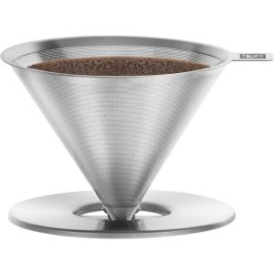 imageZWILLING Pour Over Coffee Maker 16 oz 14 cups 1810 Stainless Steel Sustainable and Reusable Filter EasyToGrip Handle with AntiSlip Bottom Plate Dishwasher safeSilver