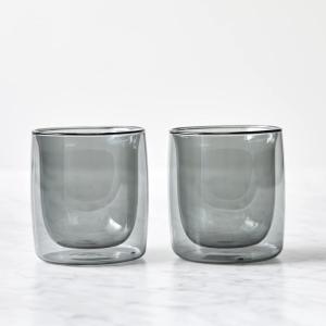 imageZWILLING Sorrento 2pc DoubleWall Tumbler Glass Set  AmberSmoke Grey