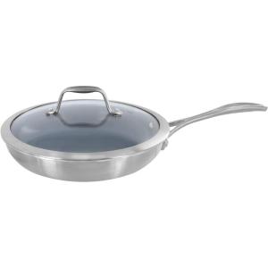 imageZWILLING Spirit Ceramic Nonstick Fry Pan with Lid 95inch Stainless SteelStainless Steel