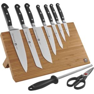 imageZWILLING Professional S 7Piece RazorSharp German Block Knife Set With 175inch Stainless Magnetic Knife Bar Made in German Factory with Special Formula Steel perfected for almost 300 YearsBamboo
