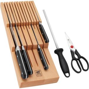 imageZWILLING Professional S 7Piece RazorSharp German Block Knife Set With Beechwood InDrawer Knife Tray Made in German Factory with Special Formula Steel perfected for almost 300 Years