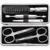 imageZWILLING Beauty TWINOX Manicure and Pedicure Crocodile Pattern Cowhide Leather Case with Zip Closure Nail Care Kit 11Piece Premium Travel Nail Kit Matte BlackBlack