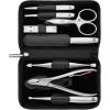 imageZWILLING Beauty TWINOX Manicure and Pedicure Nappa Leather Case with Zip Closure Nail Care Kit 9Piece Premium Travel Nail Kit BlackBlack