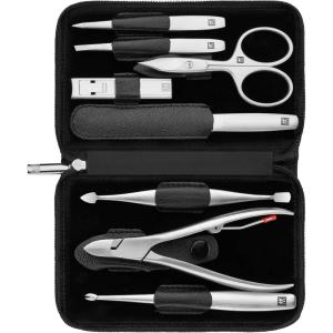 imageZWILLING Beauty TWINOX Manicure and Pedicure Nappa Leather Case with Zip Closure Nail Care Kit 9Piece Premium Travel Nail Kit BlackBlack