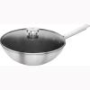 imageZWILLING Joy Plus 12inch Stainless Steel Nonstick Wok with LidStainless Steel