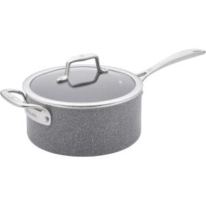 imageZWILLING Vitale 4qt Nonstick Saucepan with Handle helper and Lid Aluminum Scratch Resistant Made in Italy Gray4qt
