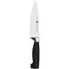 imageZwilling JA Henckels Twin Four Star 6Inch High Carbon StainlessSteel Chefs Knife Black
