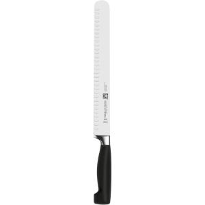 imageZWILLING Four Star 10inch RazorSharp German Hollow Edge Slicing Knife Made in CompanyOwned German Factory with Special Formula Steel perfected for almost 300 Years Dishwasher Safe
