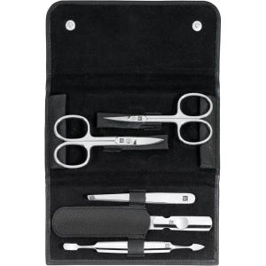imageZWILLING Beauty Classic INOX 6pc Manicure and Pedicure Set with Black Leather Case Nail Care Made of Genuine Leather with Push Button