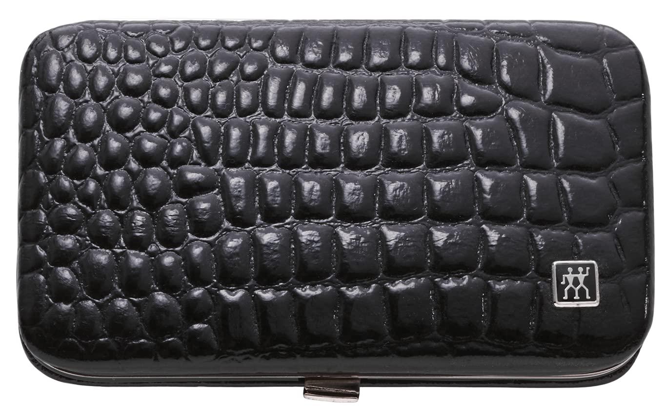 imageZWILLING Beauty Classic INOX 4pc Manicure Set with Black Crocodile Pattern Leather Case Nail Care Complete Set