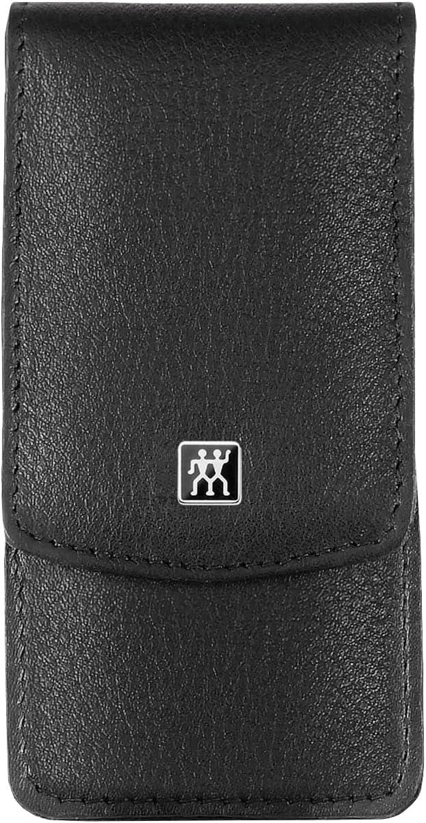 imageZWILLING Beauty Classic INOX 4pc Manicure and Tweezer Set with Black Leather Case Nail Care Made of Genuine Leather with Push Button