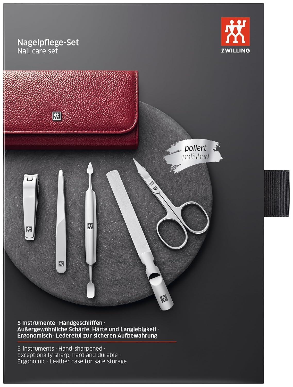 imageZWILLING Beauty Classic INOX 6pc Manicure Set with Black Leather CaseRed