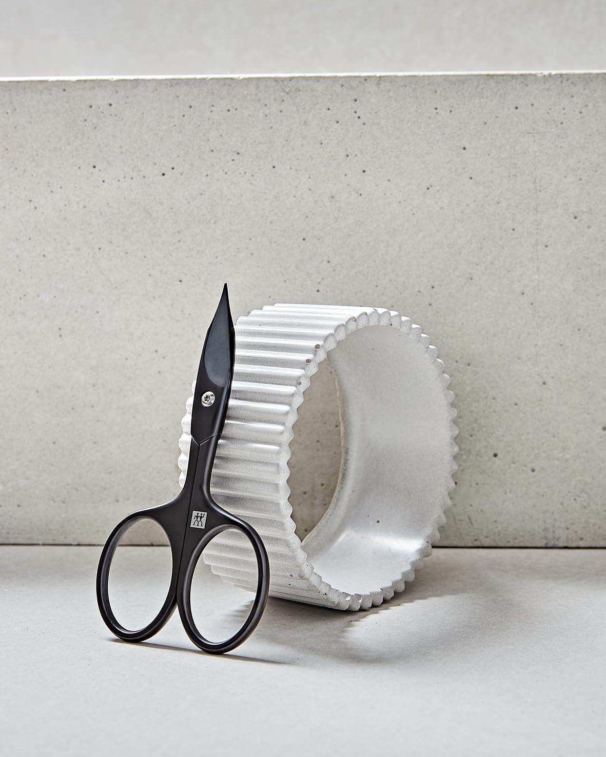 imageZWILLING Combination Nail Scissors scissors for nails and cuticles curved cutting edge and fine tip for precise cutting Premium Black 35 inchBlack