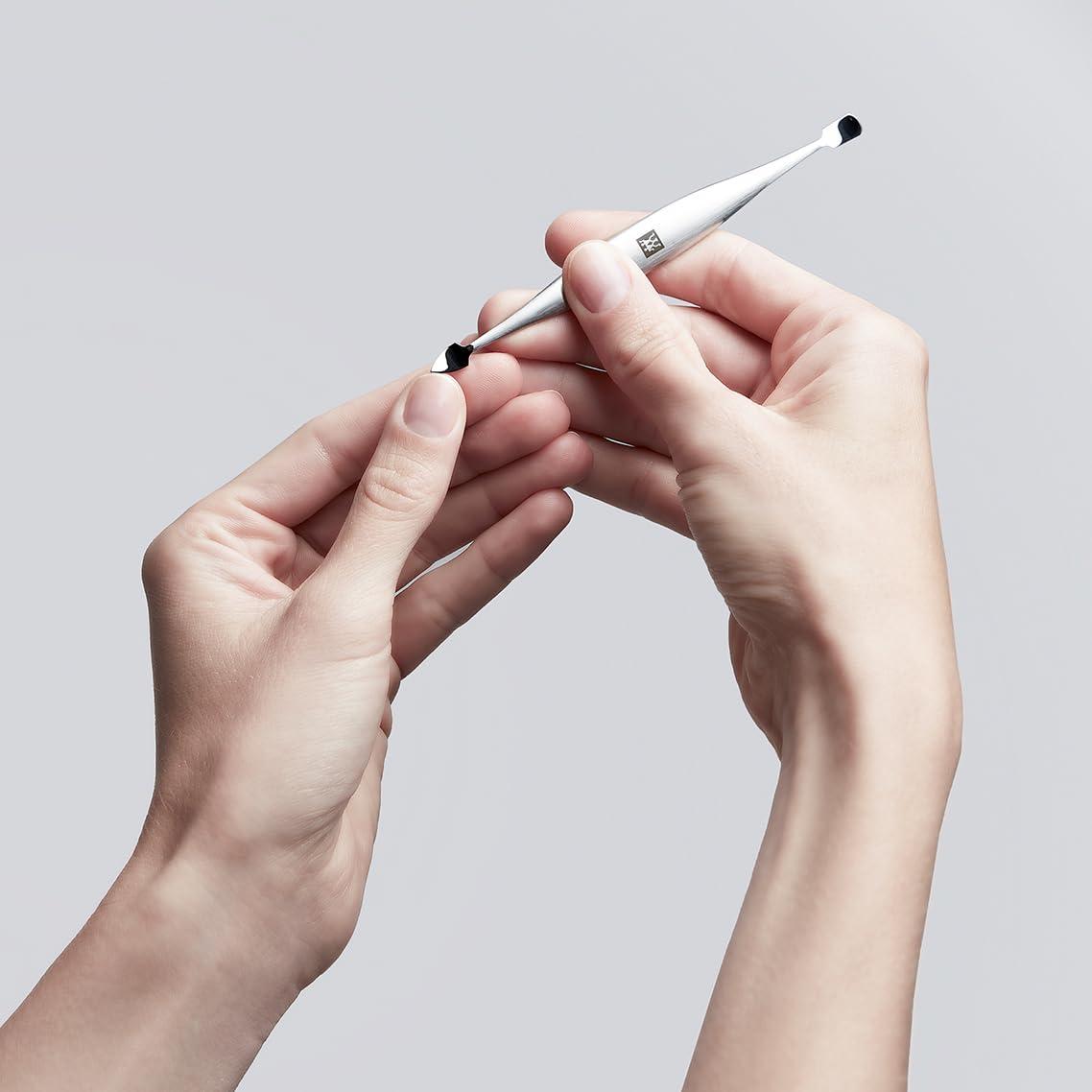 imageZWILLING Cuticle Knife with V Blade for manicures and pedicures stainless steel Frosted Premium Silver 5 inchScraper Cleaner