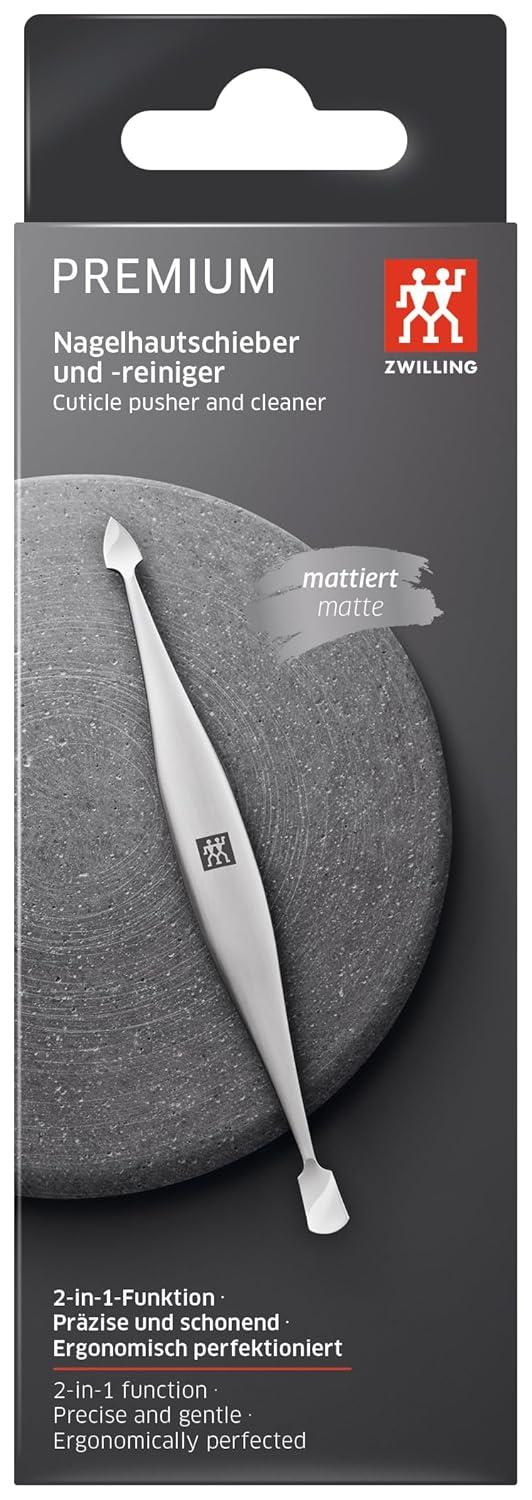 imageZWILLING Cuticle Knife with V Blade for manicures and pedicures stainless steel Frosted Premium Silver 5 inchScraper Cleaner