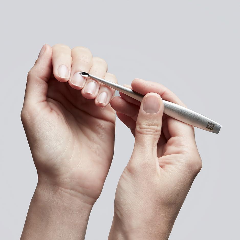 imageZWILLING Cuticle Knife with V Blade for manicures and pedicures stainless steel Frosted Premium Silver 5 inchcuticle trimmer