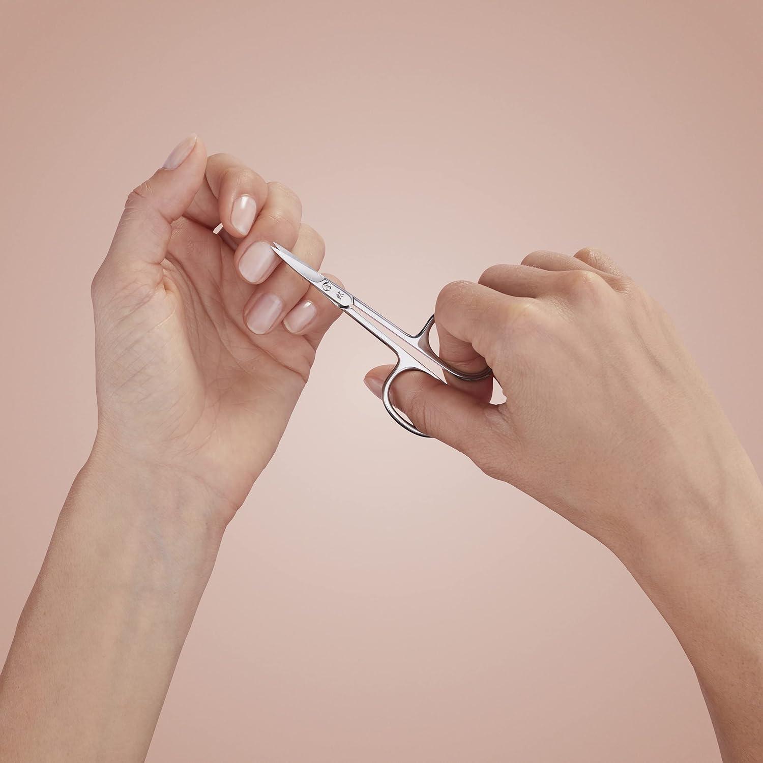 imageZWILLING Cuticle Scissors precise cut for skin remnants sharp pointed blade hypoallergenic Polished Silver 35 inchSilver