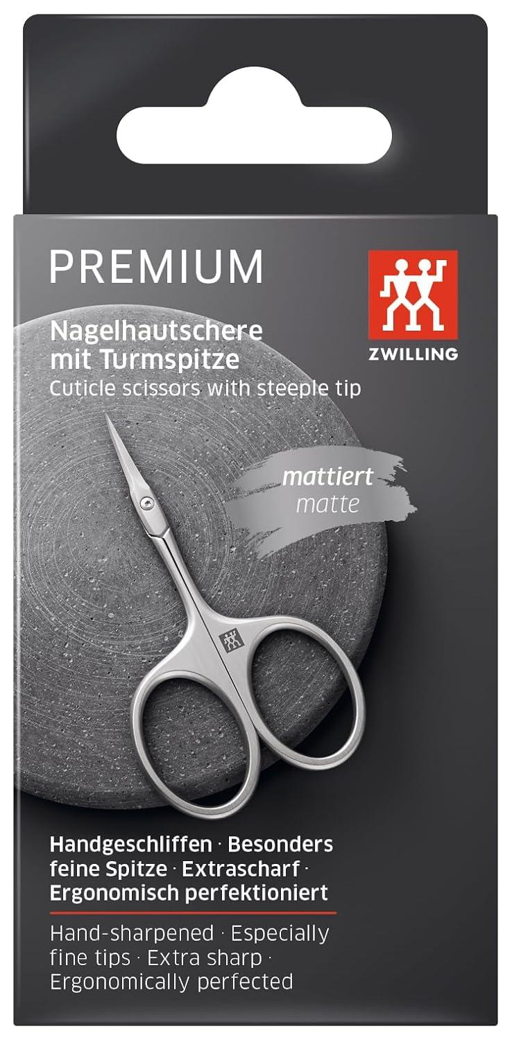 imageZWILLING Cuticle Scissors with Tower Tip fine and precise cut of cuticles and skin remnants safe nail care Premium Silver 35 inch